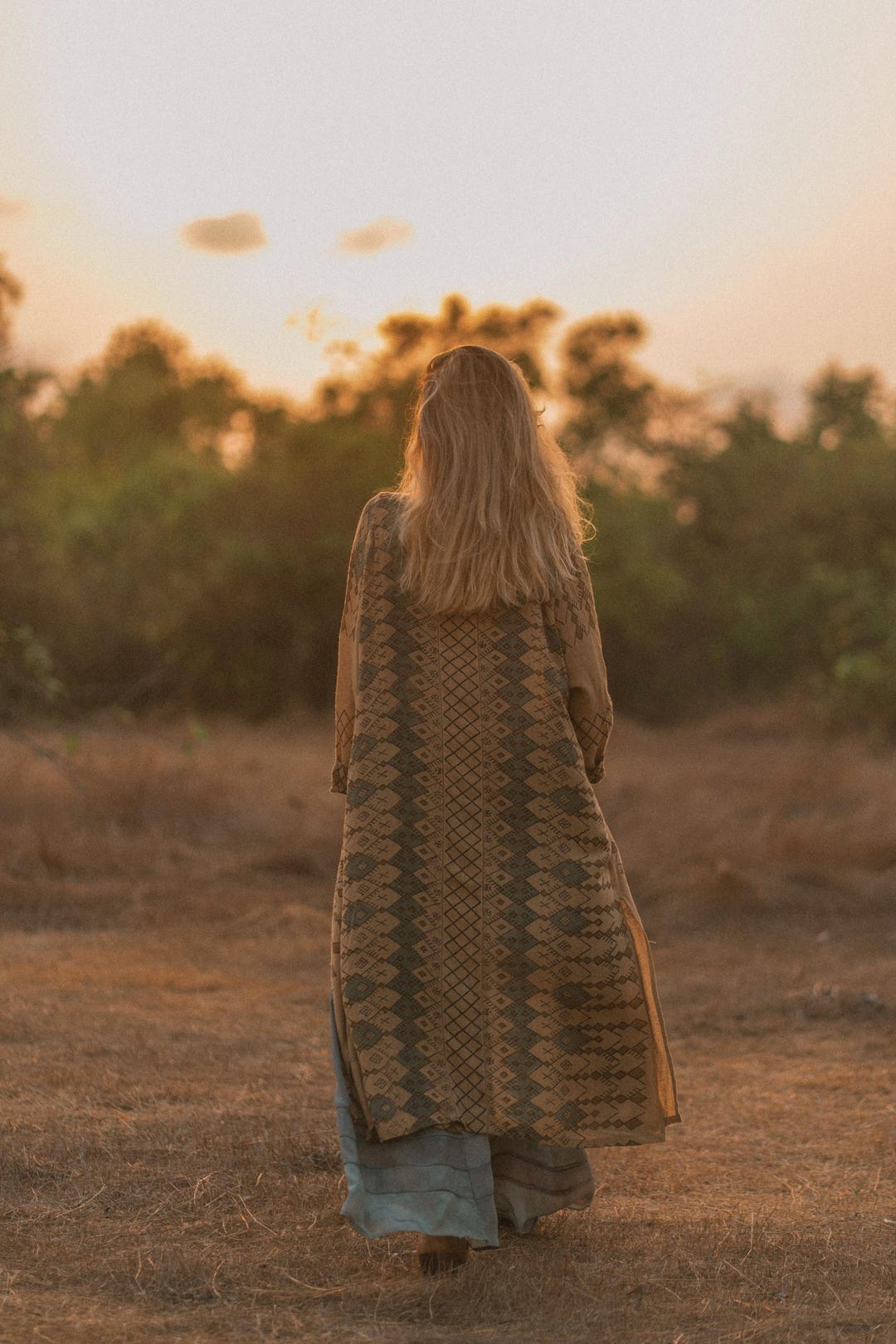 COCOON JACKET - Almond Berber ⋄ Raw Silk Duster⋄robe Chic⋄ Block Print ...