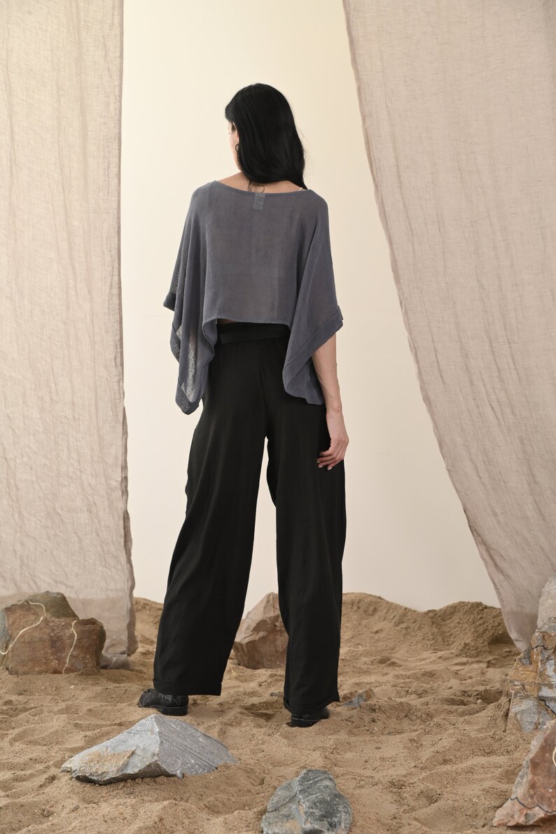 Norah Pants Noir Weiche, bequeme und coole Hose aus Rohseide Bild 3