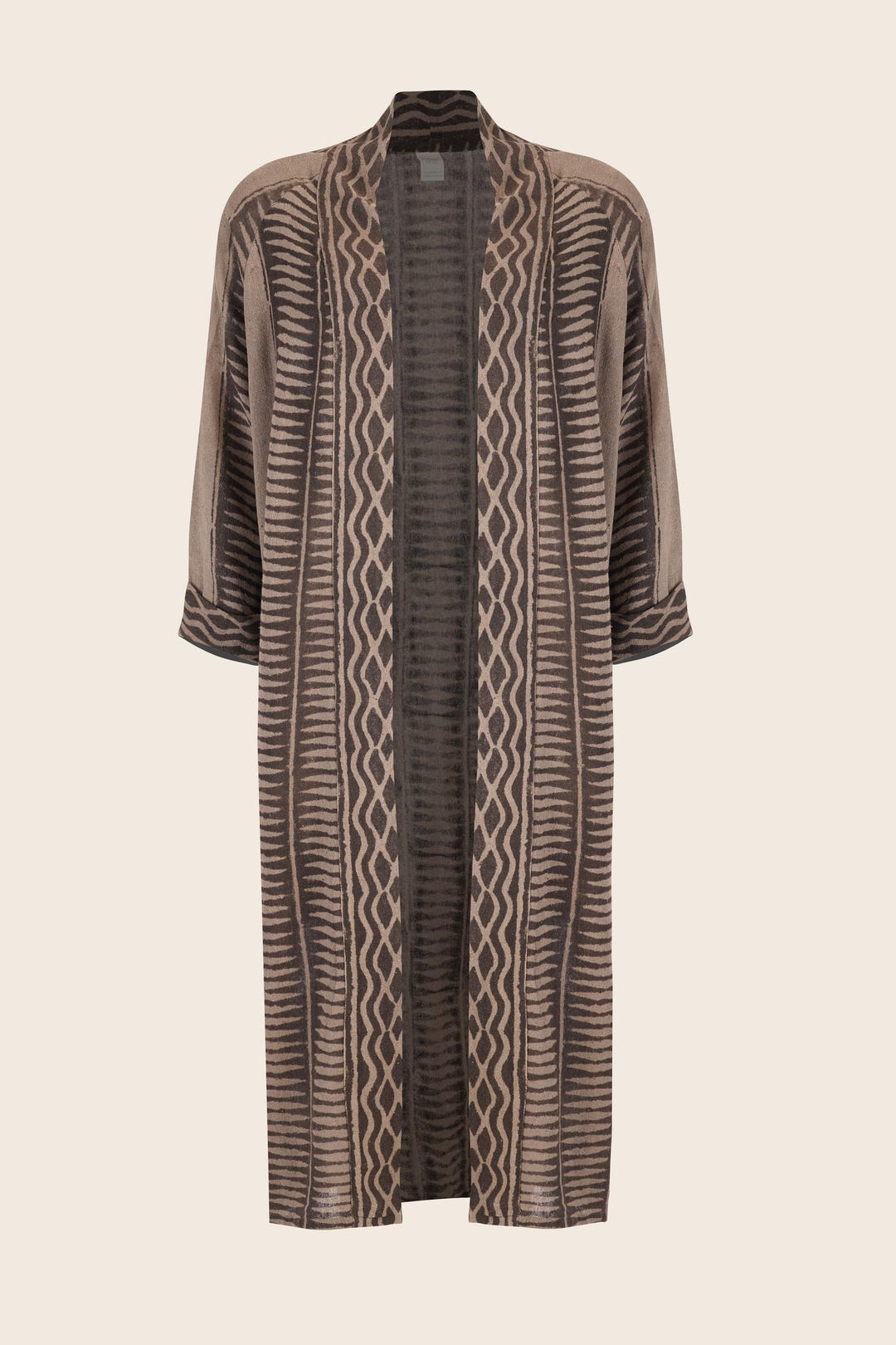 COCOON JACKET - Charcoal⋄ Raw Silk Duster⋄robe Boheme Chic⋄ Block Print ...