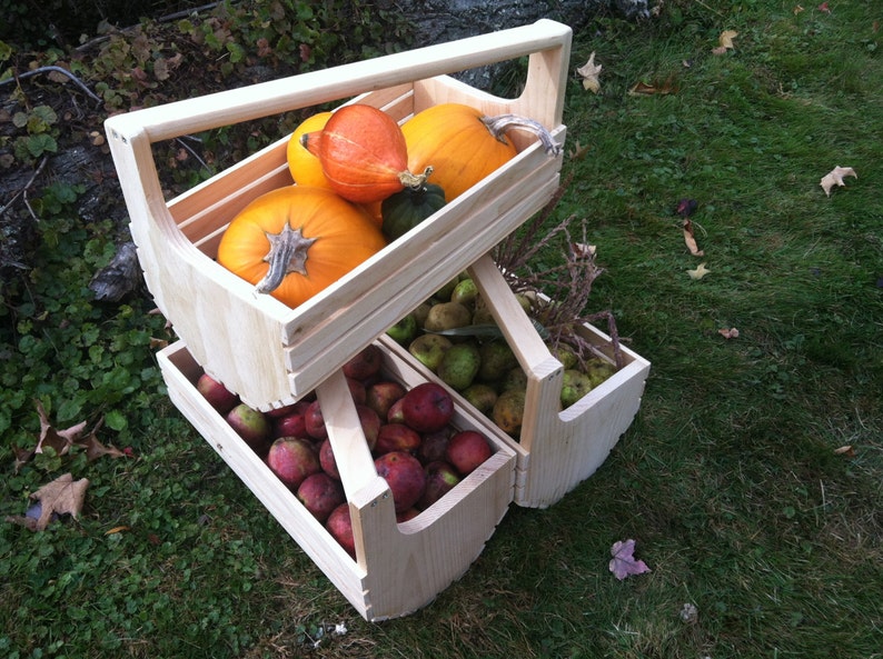 Handcrafted Garden Harvest basket Garden Hod wooden basket Market Basket multi use basket