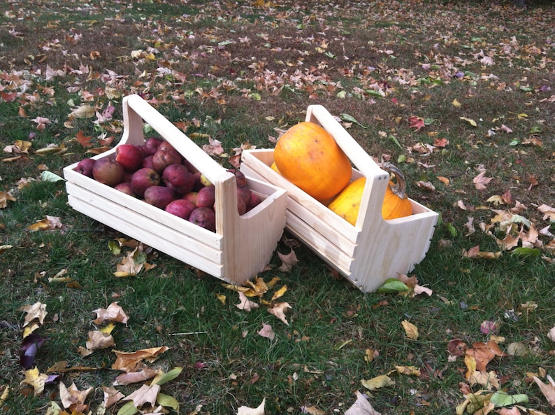 Handcrafted Garden Harvest basket Garden Hod wooden basket Market Basket multi use basket