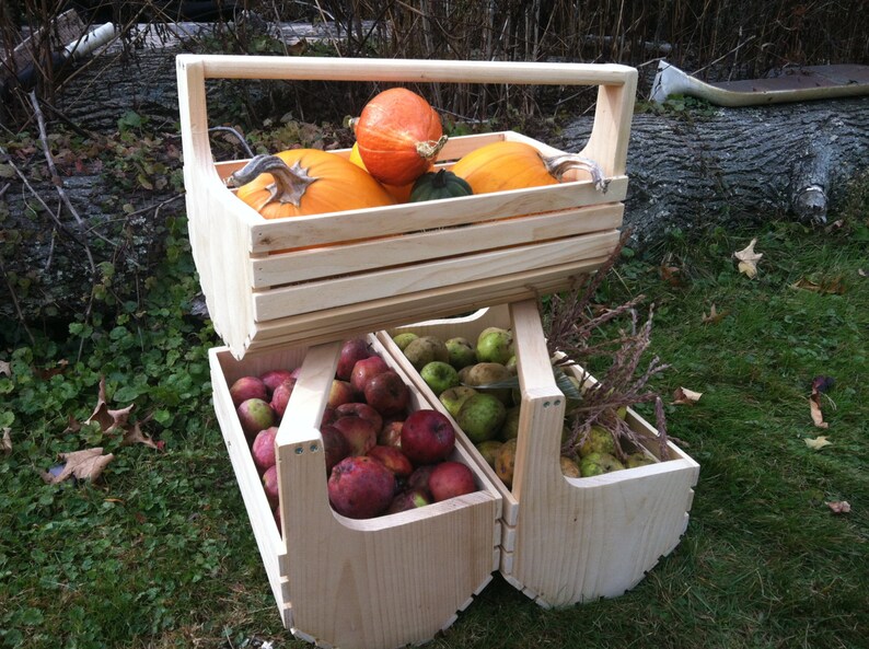 Handcrafted Garden Harvest basket Garden Hod wooden basket Market Basket multi use basket