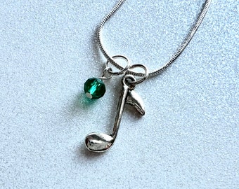 Music Note Necklace, Choir, Marching Band, Orchestra, Musical Theater, Vocal, Custom, Personalized, Party Favors, Birthday Gift, Musician