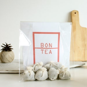 Bon Tea - Craftsmanship Teabag- Té fino seleccionado en bolsita de té de algodón hecha a mano con etiquetas de cerámica artesanal