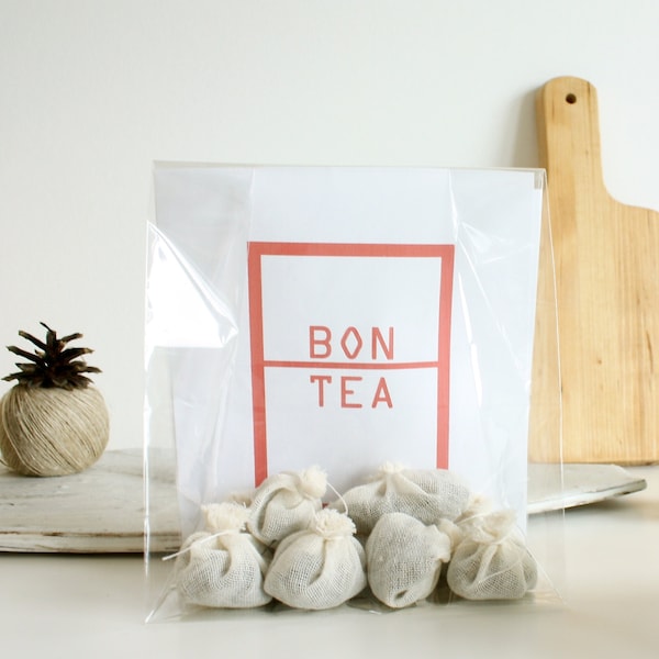 Bon Tea - Craftsmanship Teabag-  Fine selected tea in handmade cotton teabag with handcraft ceramic tags