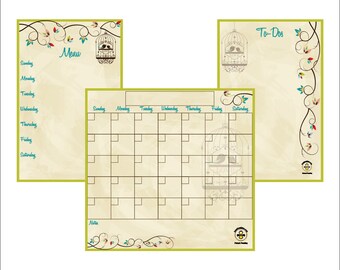 family calendar set love birds dry erase calendar menu
