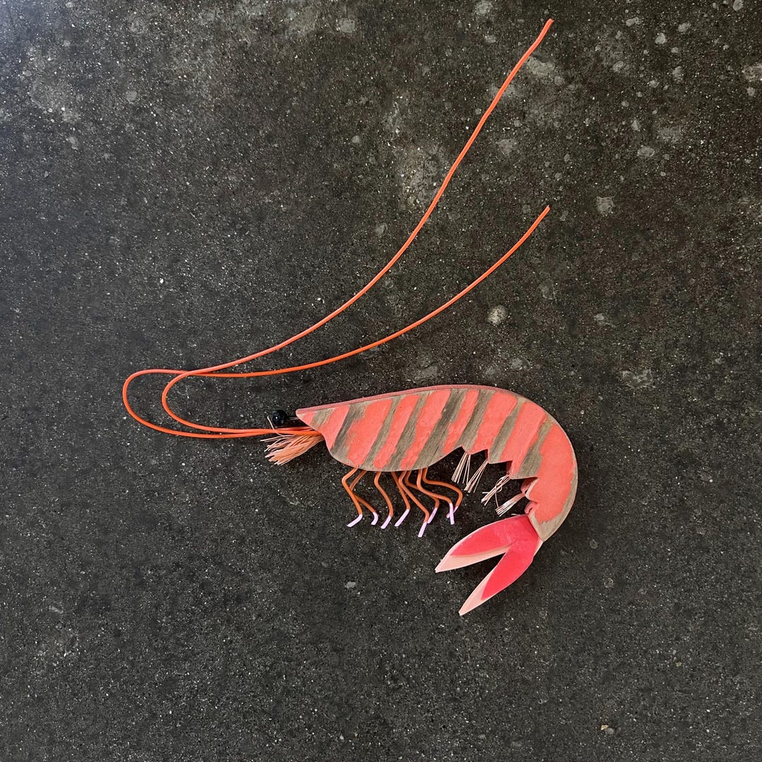 Shrimp, Miniature Shrimp, Shrimp Art, Wooden Shrimp, Tiny Shrimp ...