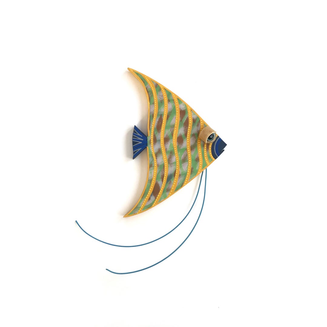 Wooden Angelfish, Retro Fish Wall Decor, Coastal Style, Nautical Decor ...