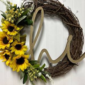 Sunflower Wreath, Front Door Wreath, Wreath for Fall, Fall Wreath, Autumn Wreath, Thanksgiving Wreath, Autumn Wreath, Sunflower