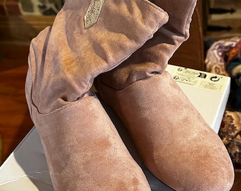 Dusty Pink suede boots
