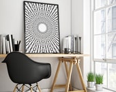 Poster design 80x60cm - A1 - black and white - Wall art prints - prints illustrations - optical illusion - geometry - geometric print