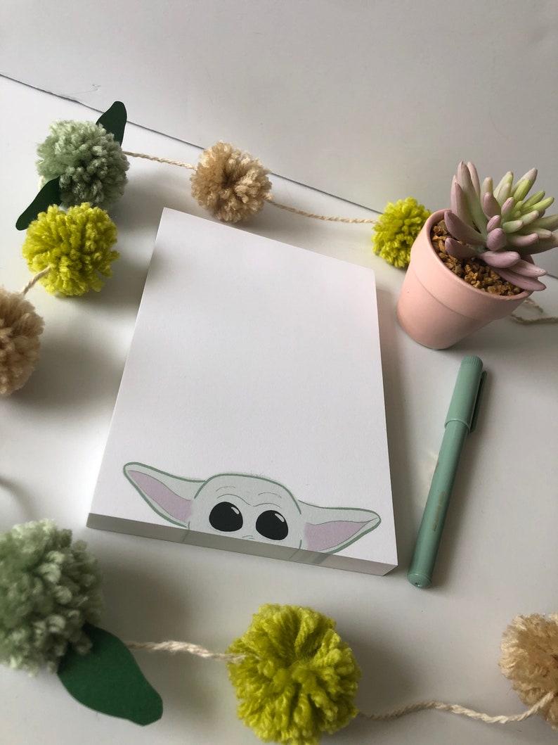 Baby Yoda Mandalorian Notepad Star Wars The Child Disney Etsy