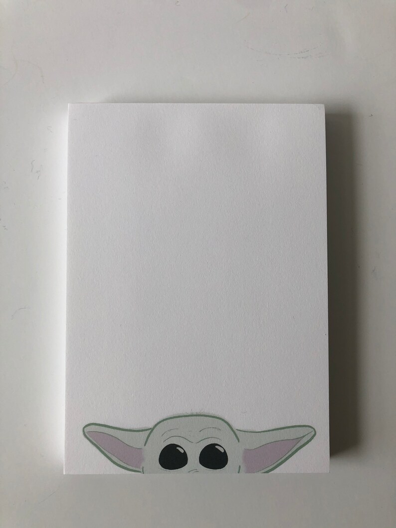 Baby Yoda Mandalorian Notepad Star Wars The Child Disney Etsy