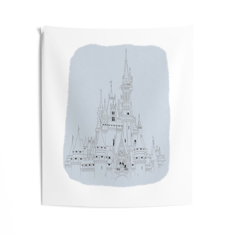 Disney Castle Cinderella Indoor Wall Tapestries Walt Disney Etsy