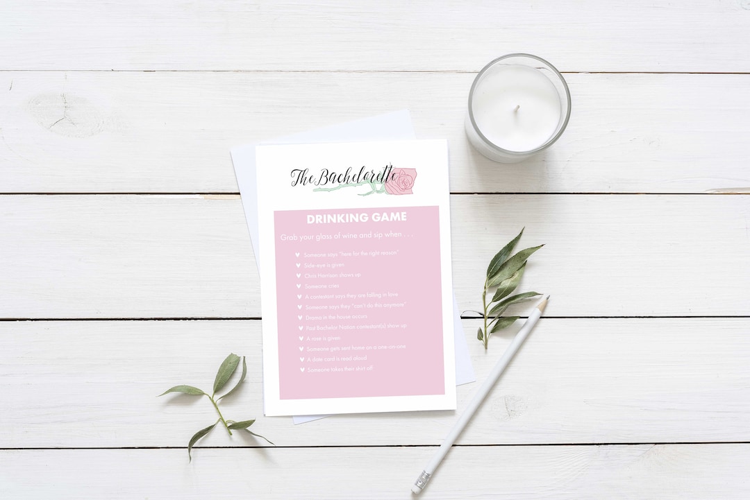 The Bachelorette Show Drinking Game DOWNLOAD Printable - Etsy
