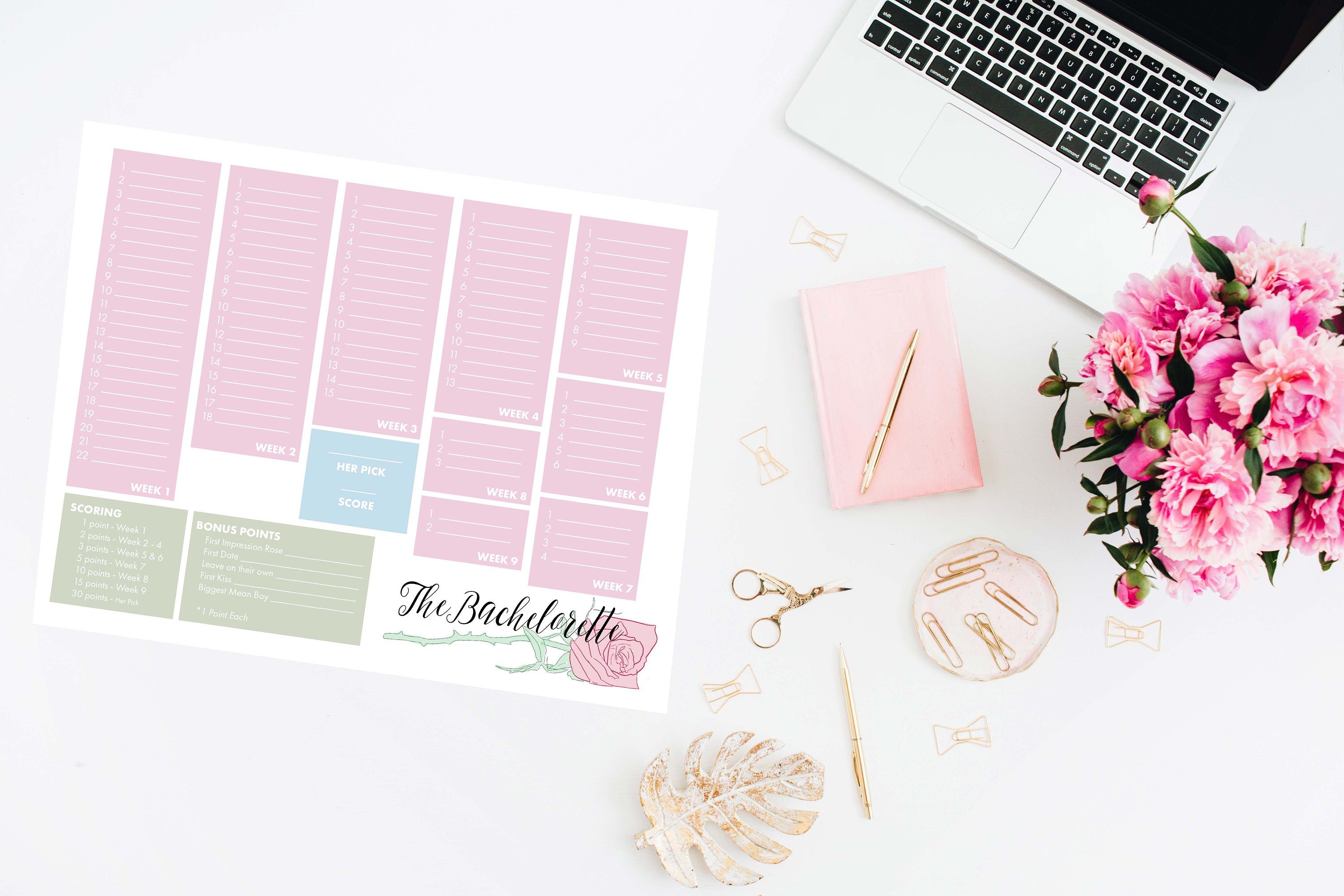 The Bachelorette Show Party Bracket Bachelorette TV Show ABC - Etsy