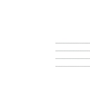 May include: A plain white rectangular postcard with a blank front side and a back side featuring four thin, horizontal gray lines on the right half, designed for writing an address, with a clean, minimalist, and functional paper surface.