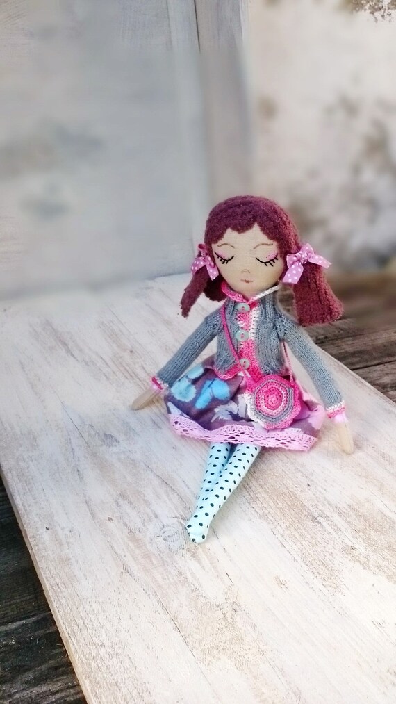 wooden dress up dolls with fabric