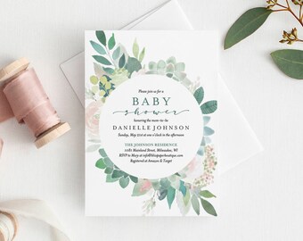 baby shower invitation template etsy