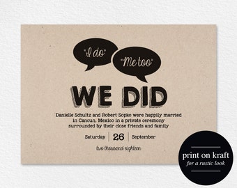 elopement announcement etsy