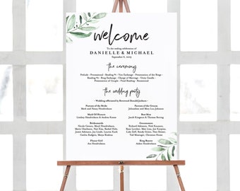 wedding program sign etsy