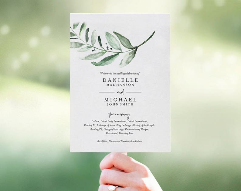 Fan Template Wedding Program Fan Wedding Program Template Bliss Paper Boutique PDF Instant Download #BPB330/_3/_1 Template Download
