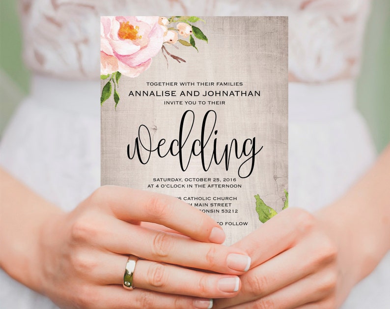 Floral Marriage Invitation Printable, Rustic Marriage Invitation, Wooden Marriage Invitation, Invitation Template, PDF Instantaneous Obtain #BPB315_1 photograph relating to Etsy Wedding Invitations Printable titled Floral Marriage Invitation Printable, Rustic Wedding day Invitation, Wooden Marriage ceremony Invitation, Invitation Template, PDF Fast Down load #BPB315_1