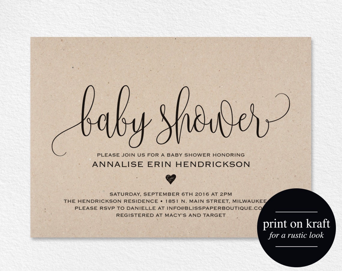 Baby Shower Invitation Baby Shower Invitation Template Etsy
