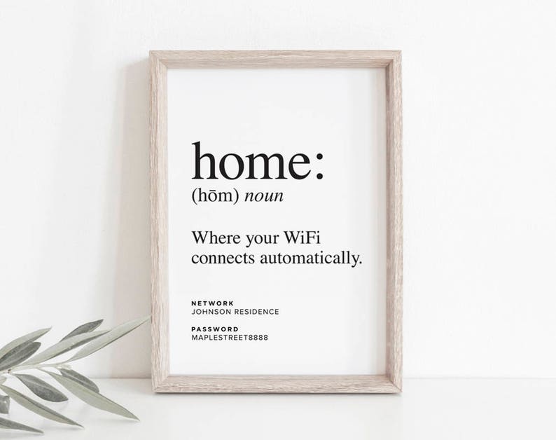 Home Is Where Your WiFi Connects Automatically WIFI Password | Etsy