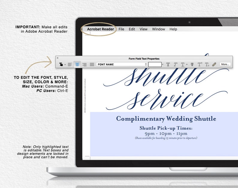 Blue Wedding Navy Wedding Sign Shuttle Service Sign Wedding Template Wedding Printable Wedding Shuttle PDF Instant Download #BPB320/_78