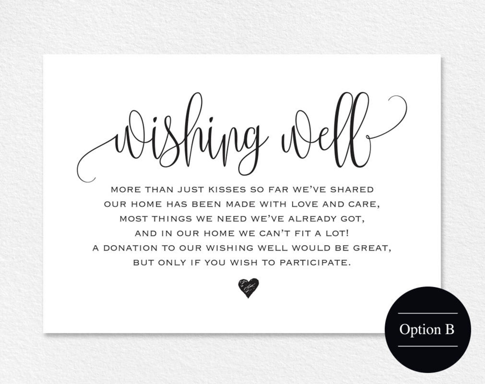 Wishing Well Card Wedding Wishing Well Wishing Well Etsy