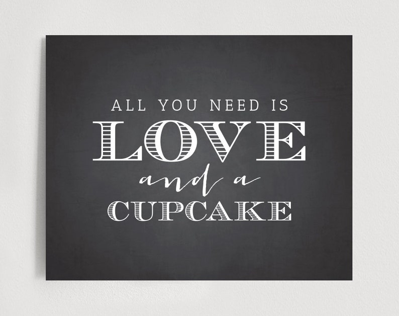 All You Need is Love and A Cupcake Cupcake Sign Chalkboard Etsy
