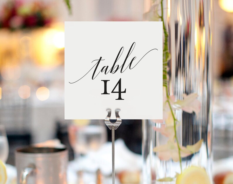 table numbers printable wedding table numbers table number etsy