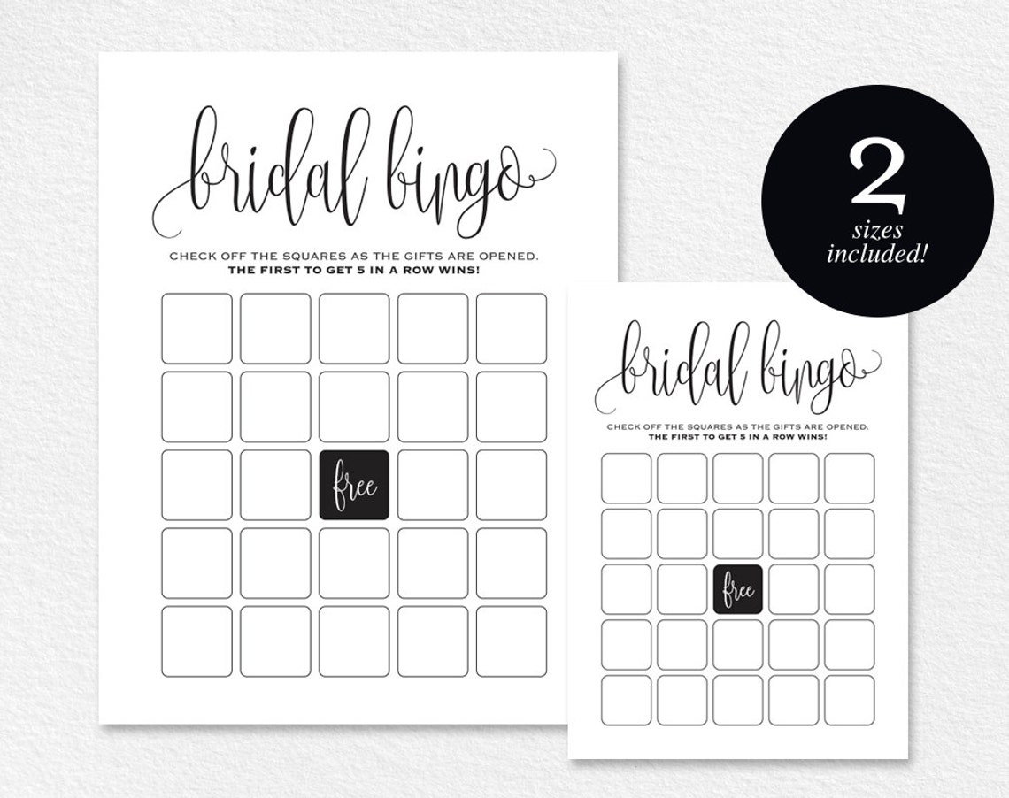 Bridal Shower Bingo Bridal Shower Games Wedding Shower Game Etsy