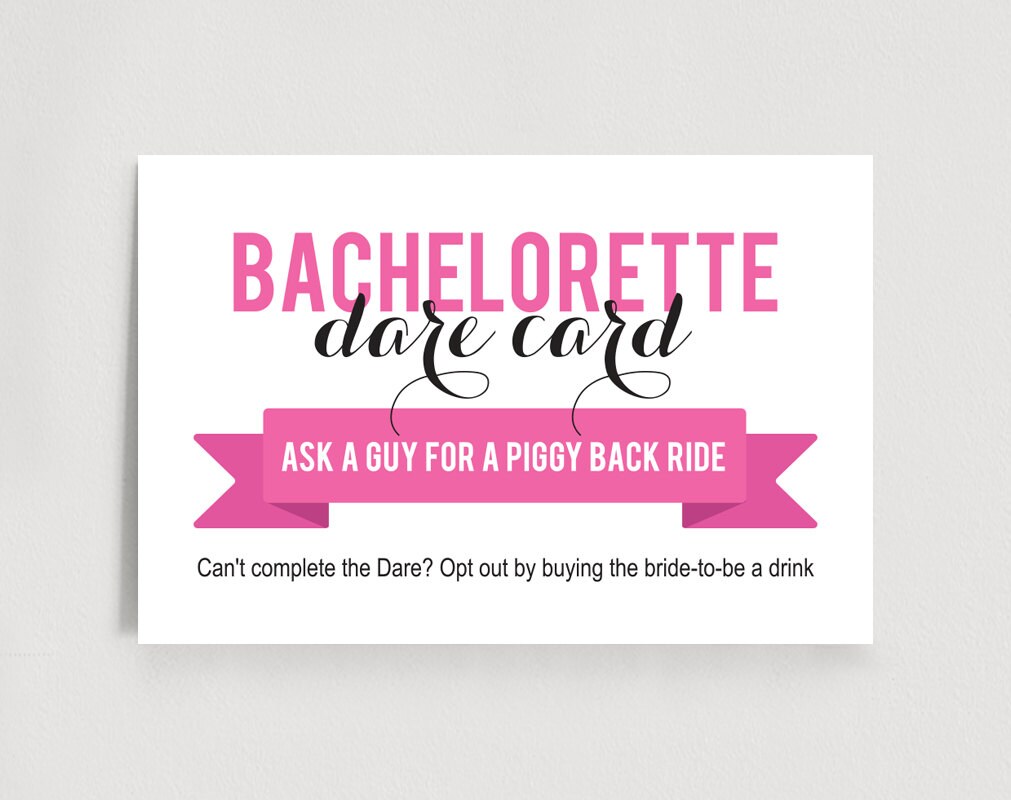 Bachelorette Dare Cards Activity Cards Bachelorette Party | Etsy