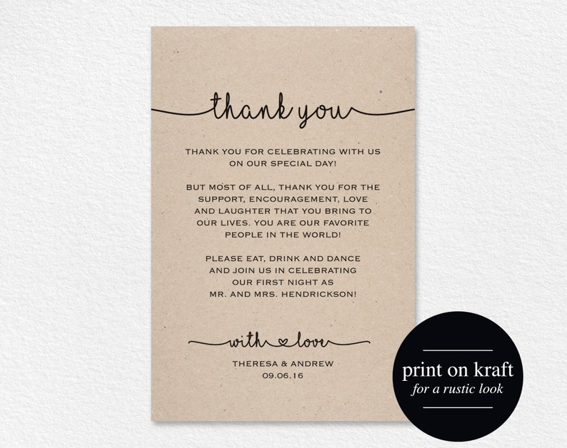 PDF Instant Download BPB140 14 Wedding Table Thank You Wedding Thank 