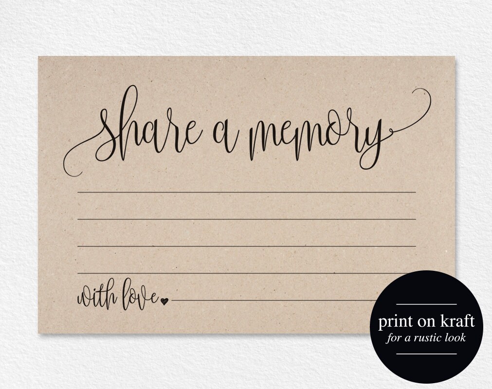 Share a Memory Card Memory Cards Share a Memory Printable | Etsy