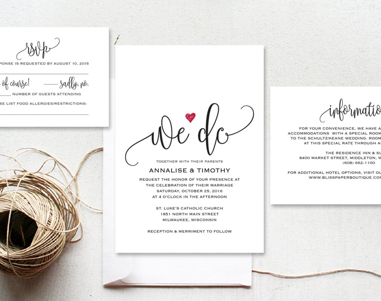 We Do Wedding Invitation Template Rustic Kraft Invitation | Etsy