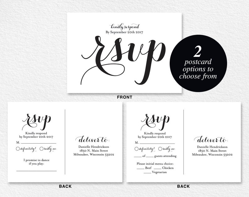DIY wedding rsvp postcards rsvp online wedding rsvp cards rsvp cards rsvp template RSVP Postcard PDF Instant Download #BPB133/_1/_1