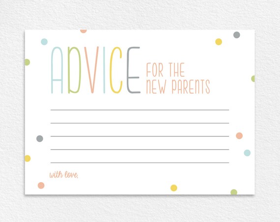 Advice for the New Parents Baby Shower Advice Card Baby | Etsy Advice for the New Parents Baby Shower Advice Card Baby | Etsy