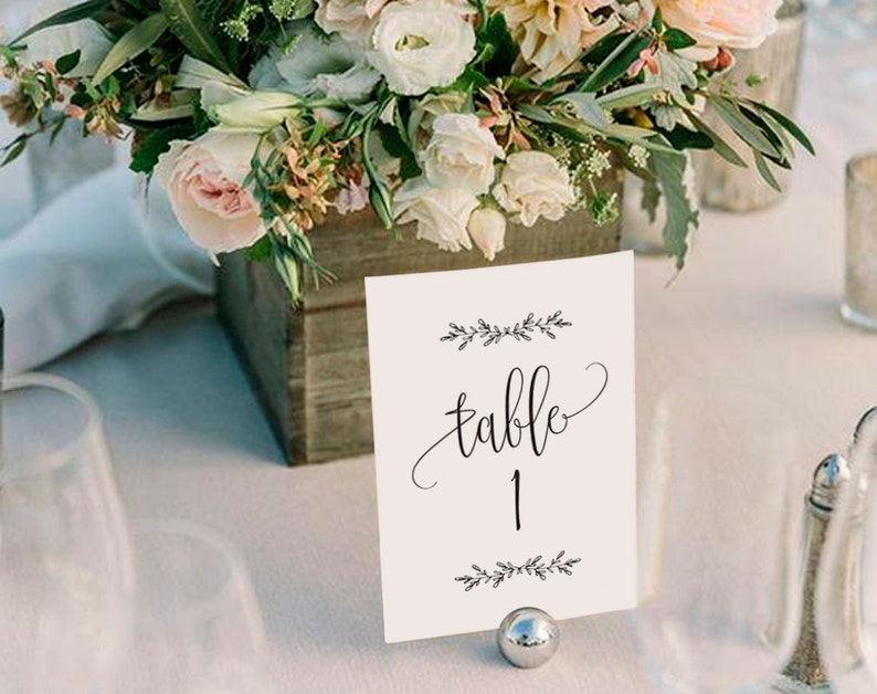 wedding table numbers printable table numbers rustic table etsy