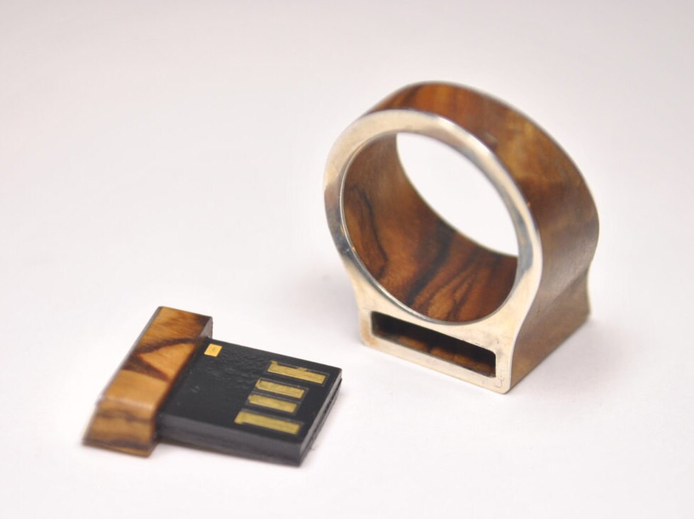 Ring micro USB 16 32 64 128 256 gb made of olive wood Etsy