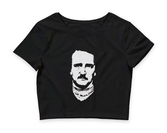 Camiseta corta con retrato de Edgar Allan Poe / Camiseta literaria gótica
