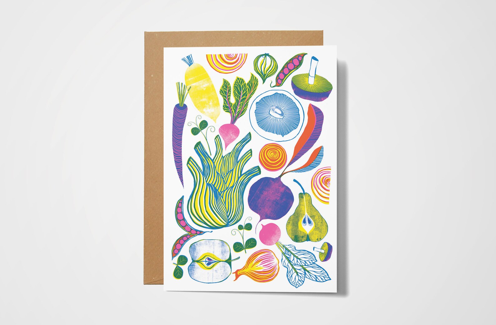 Roots and Fruits Card Vegetable Print Food Lovers Gift Etsy