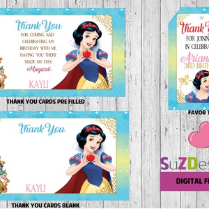 Snow White Disney Princess Birthday Invitations and more... DIGITAL FILE S UPRINT image 2