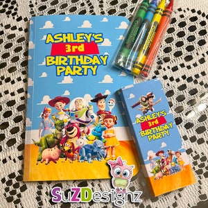 Toy Story Theme Party Favor Coloring Packets Coloring Party Favors with crayons