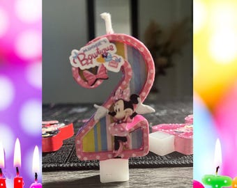 Minnie Mouse Minnie Boutique Inspired Birthday Number Candle, Custom Character Candles