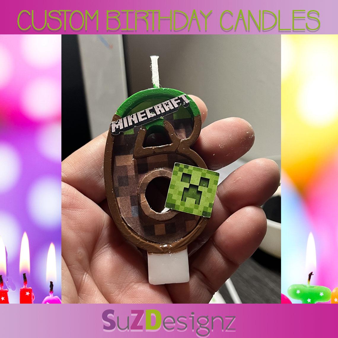 Glitter Number Candle