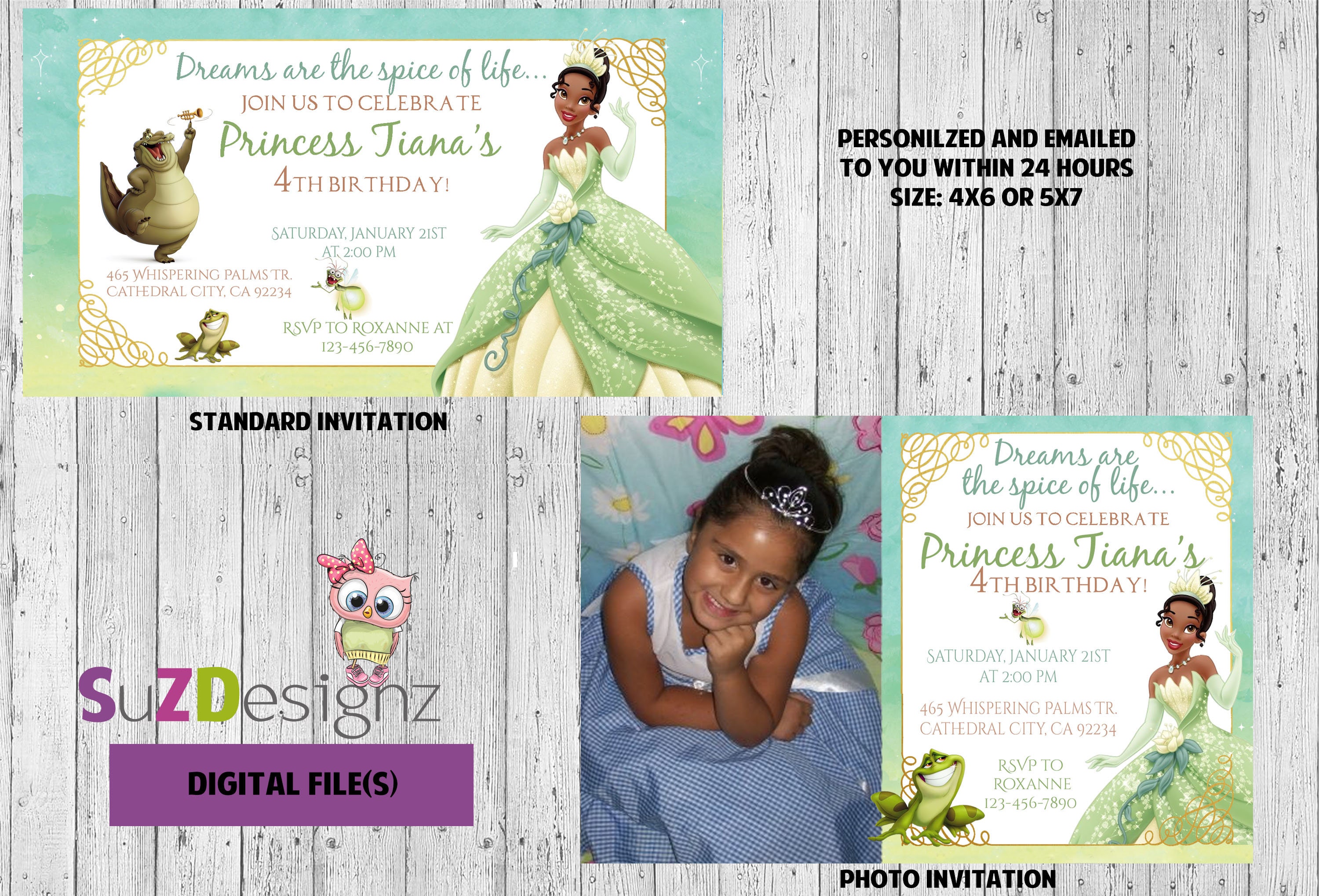 Princess and the Frog Disney Princess Tiana Birthday Invitations and more DIGITAL FILE S UPRINT