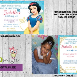 Snow White Disney Princess Birthday Invitations and more... DIGITAL FILE S UPRINT image 1
